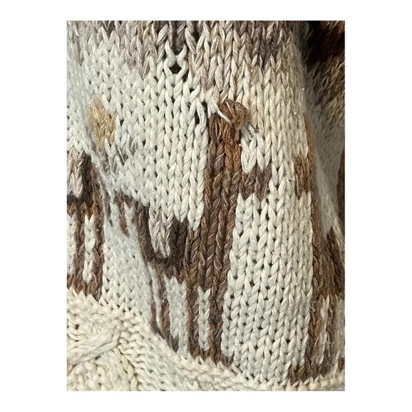 Vintage Red Camel Alpine Chunky Sweater Alpaca Snowflakes Cardigan Size Large - Picture 7 of 10